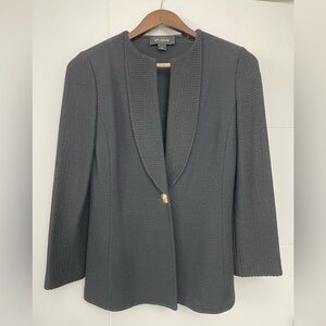 St. John Black Blazer with Gold Button